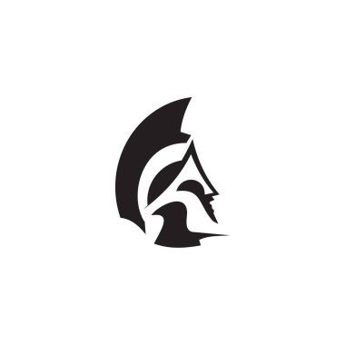 Spartan warrior helmet logo design vector template