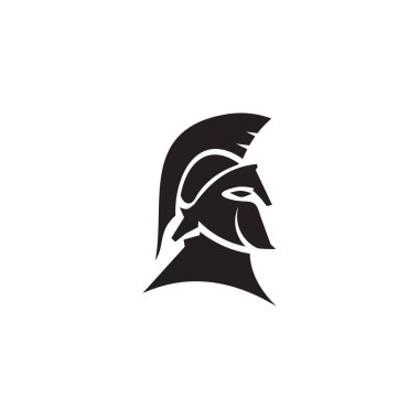 Spartan warrior helmet logo design vector template