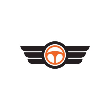 Car steering icon logo design template