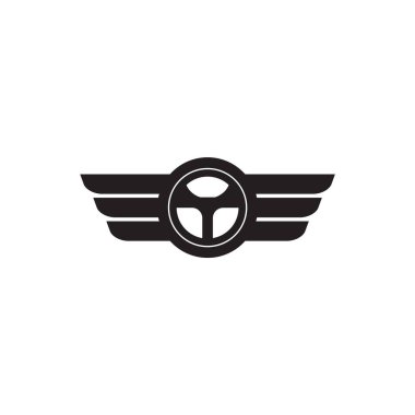 Car steering icon logo design template
