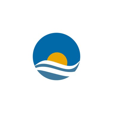 Güneş logosu tasarım vektörü şablonu