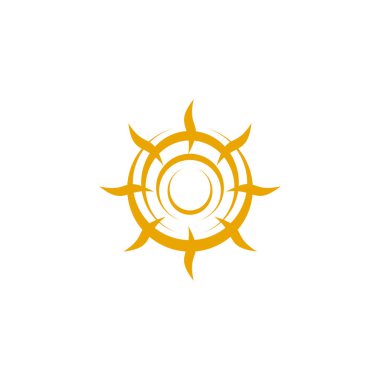 Güneş logosu tasarım vektörü şablonu