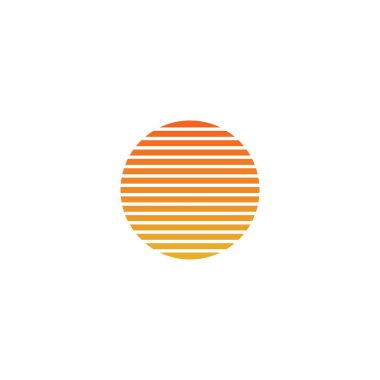 Güneş logosu tasarım vektörü şablonu