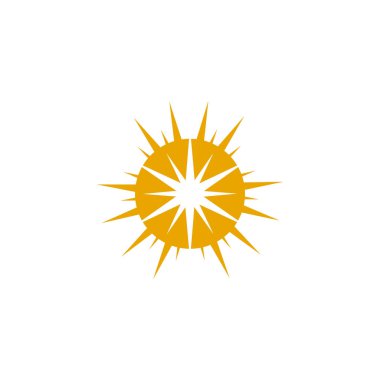 Güneş logosu tasarım vektörü şablonu