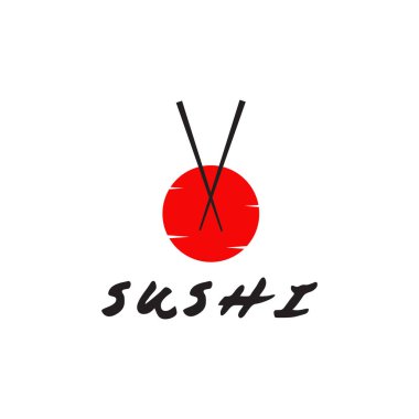 Suşi restoranı logo tasarım vektör şablonu