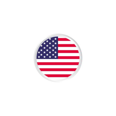 American flag and emblem logo design vector template