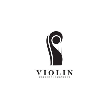 Violin logo design vector illustration template clipart