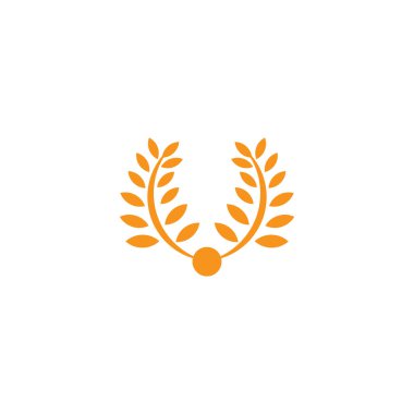 Agriculture wheat leaf icon logo design vector template