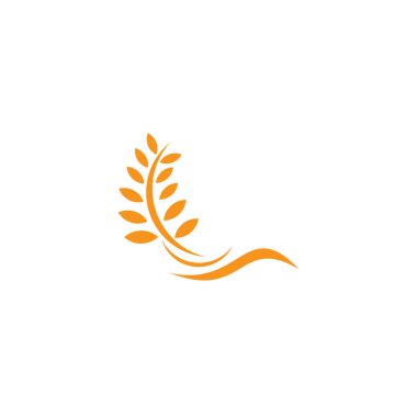 Agriculture wheat leaf icon logo design vector template