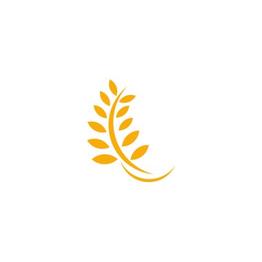 Agriculture wheat leaf icon logo design vector template