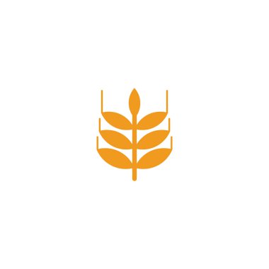 Agriculture wheat leaf icon logo design vector template
