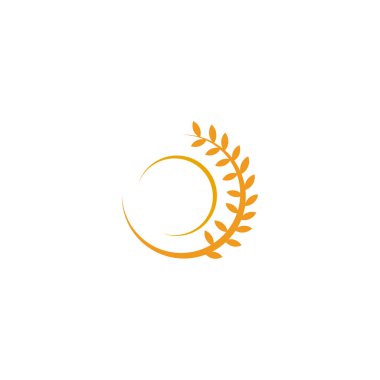 Agriculture wheat leaf icon logo design vector template