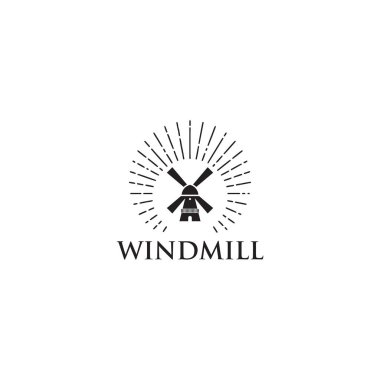 Wind mill icon logo design vector template