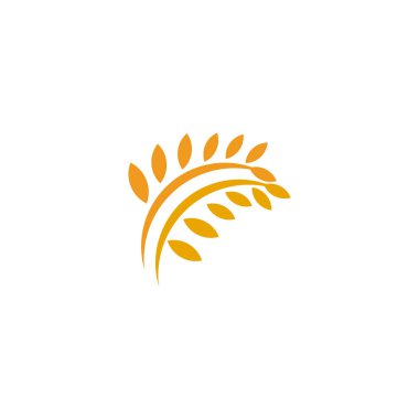 Agriculture wheat leaf icon logo design vector template