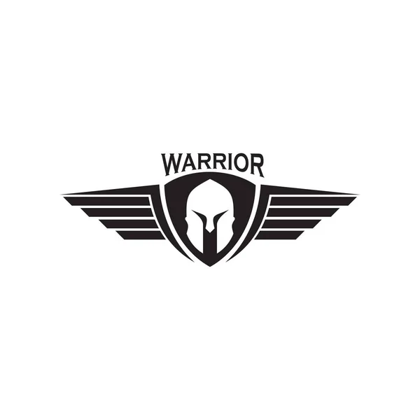 Modèle vectoriel de conception de logo de casque de guerrier spartiate — Image vectorielle