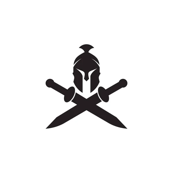 Векторный шаблон логотипа спартанского воина — стоковый вектор
