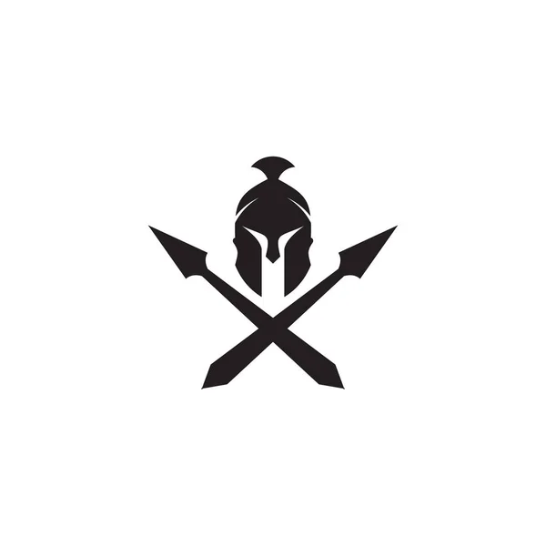 Spartan warrior helmet logo design vector template
