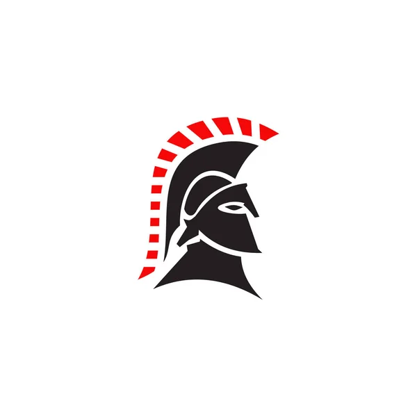 Capacete guerreiro espartano modelo de vetor de design logotipo — Vetor de Stock