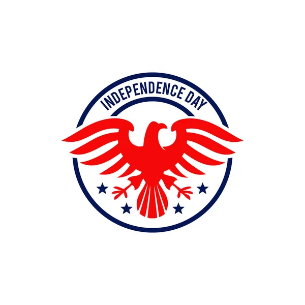 American flag and emblem logo design vector template — 图库矢量图片