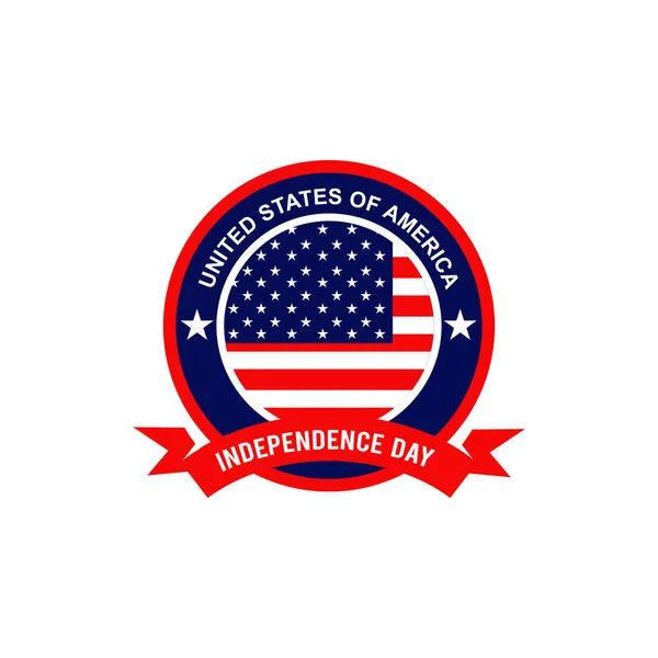 Plantilla de vector de diseño de logotipo de bandera y emblema estadounidense — Vector de stock