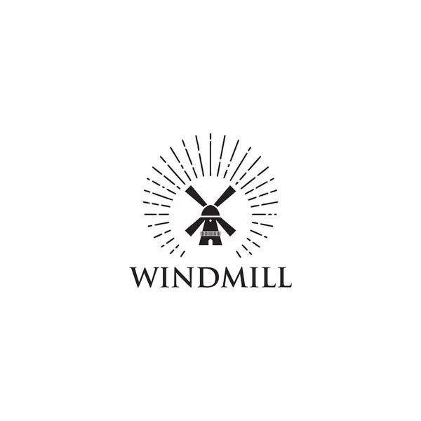 Wind mill icon logo design vector template — Stock Vector