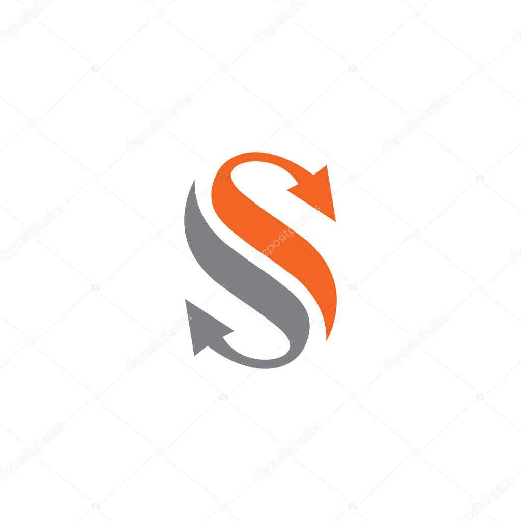 S letter arrow logo design vector illustration template