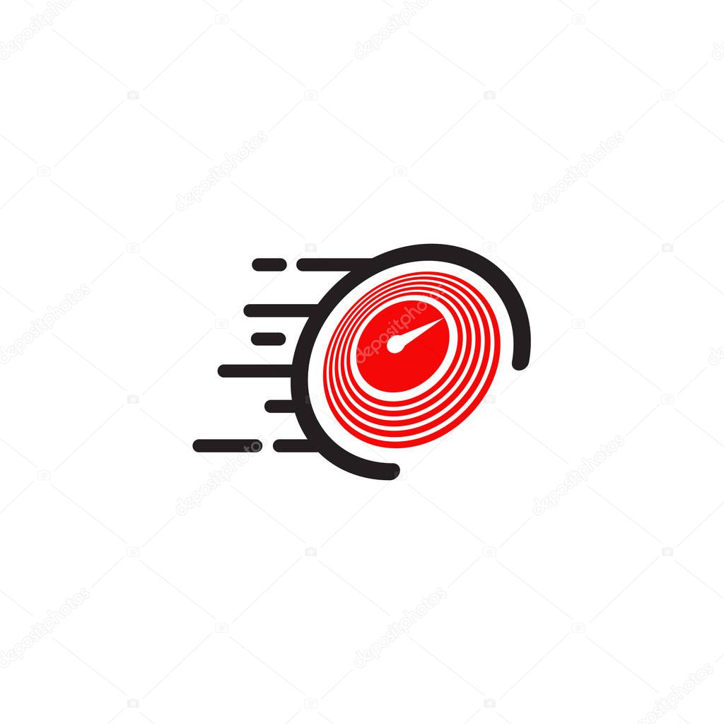 Speedometer icon logo design vector illustration template