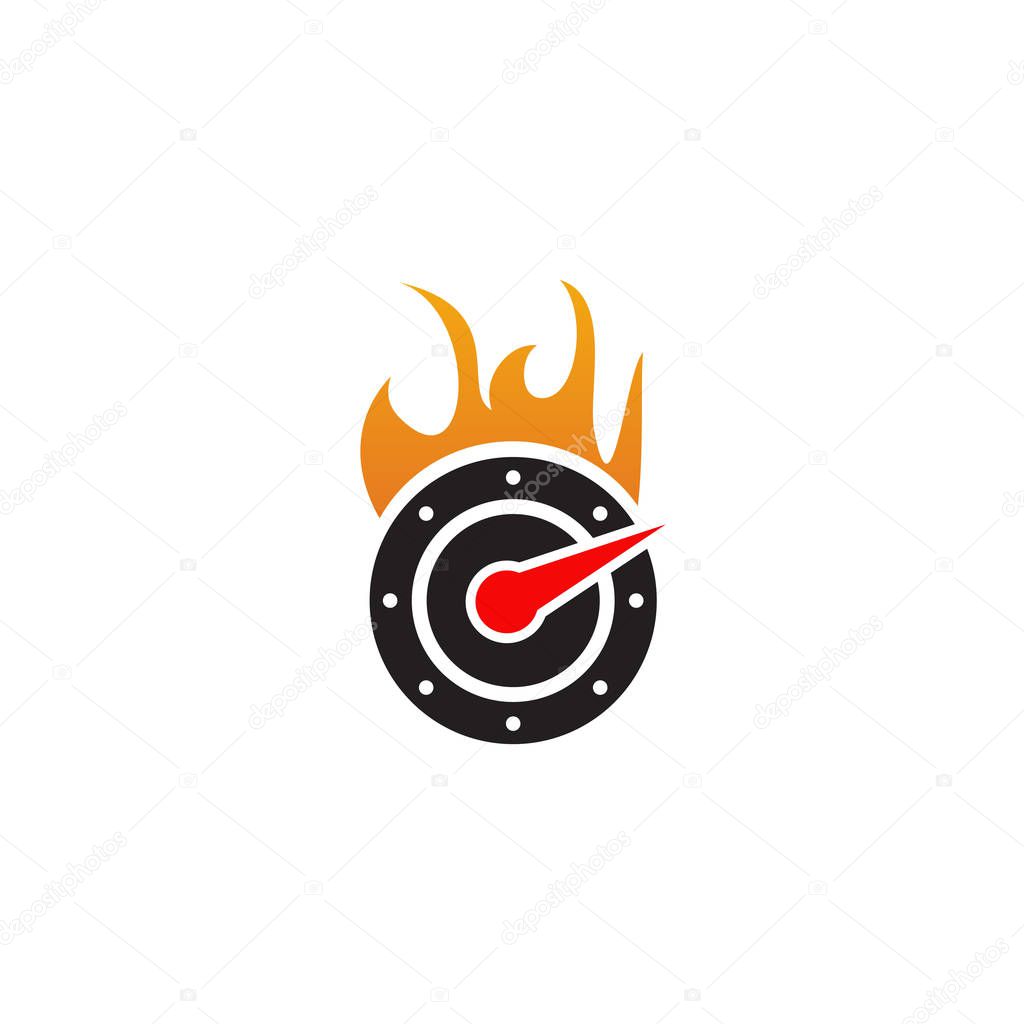 Speedometer icon logo design vector illustration template