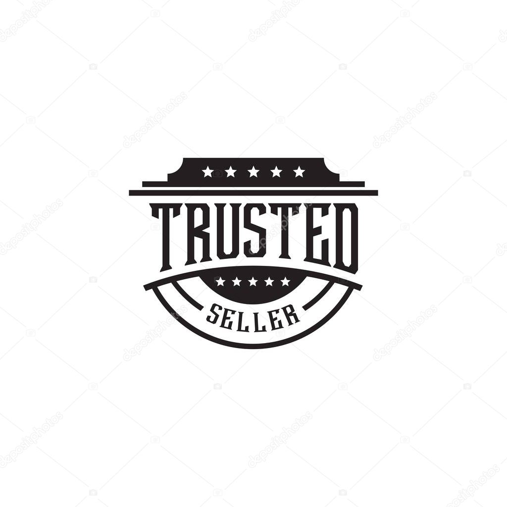 Trusted seller label emblem logo design vector template