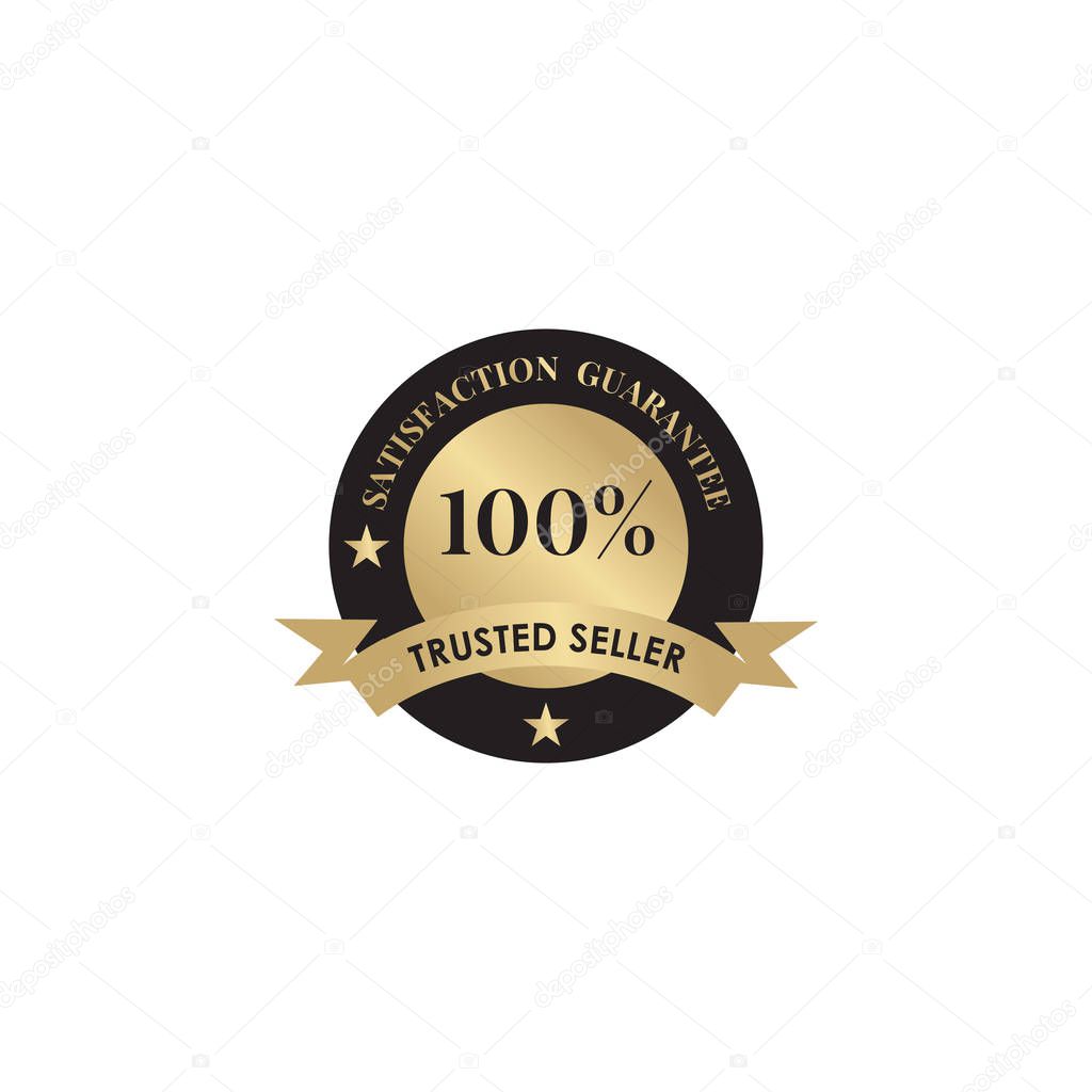 Trusted seller label emblem logo design vector template