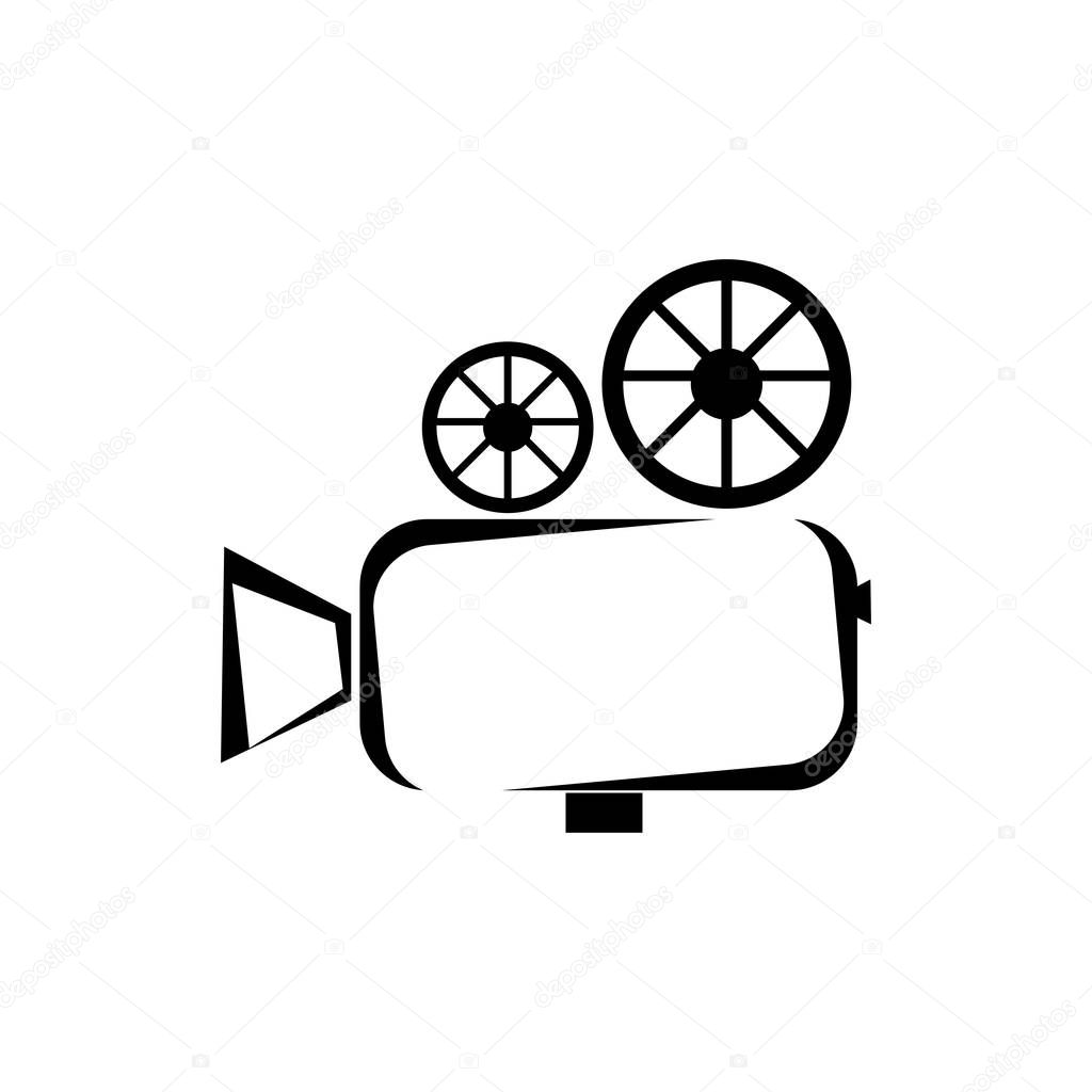 Movie maker company logo design vector template with using video recorder icon