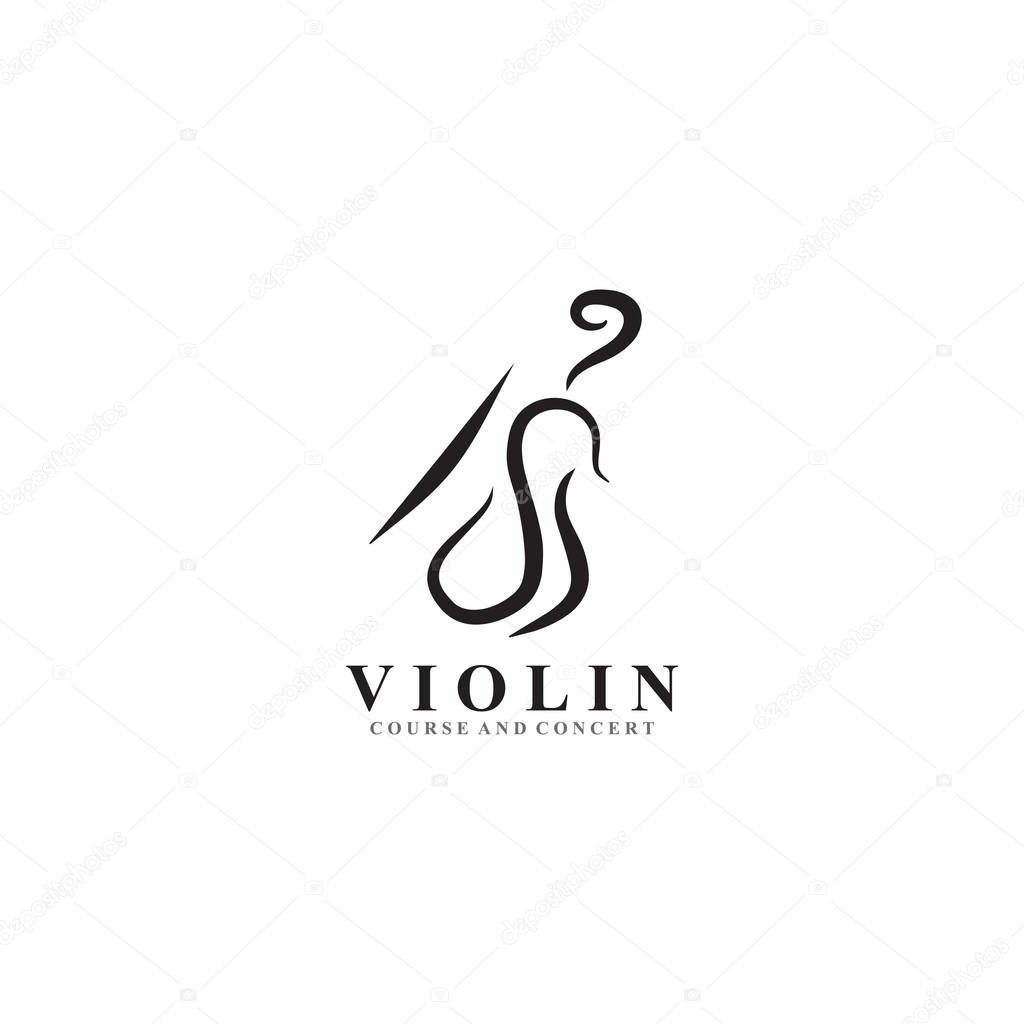 Violin logo icon design vector illustration template