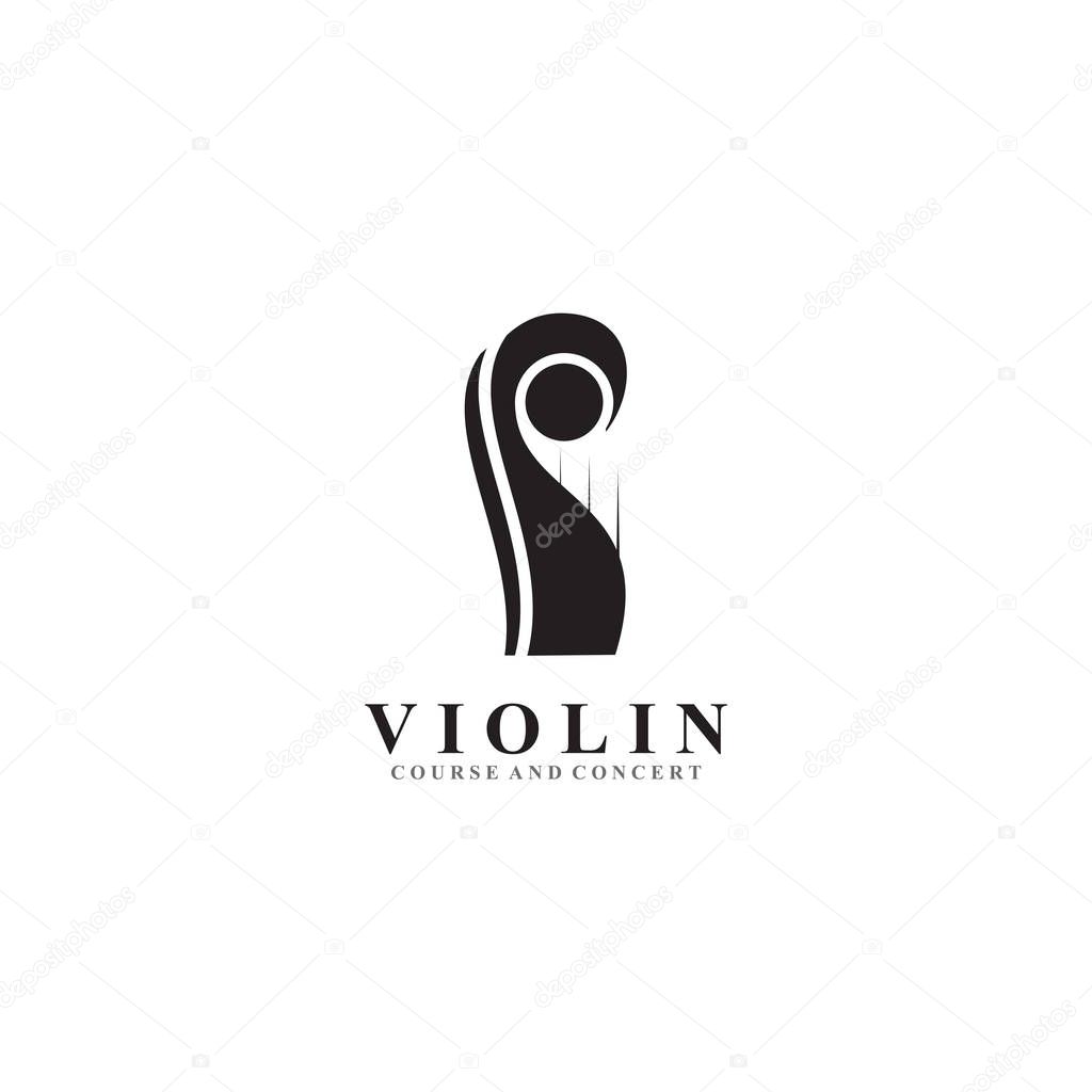 Violin logo icon design vector illustration template