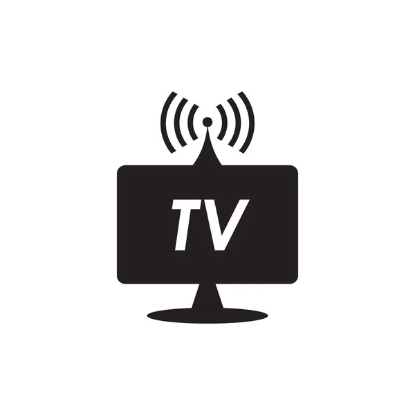 Plantilla de vector de diseño de logotipo de icono de TV o televisión — Vector de stock