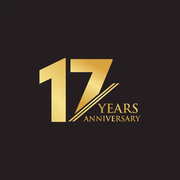 17º año celebrando aniversario emblema logo diseño — Vector de stock