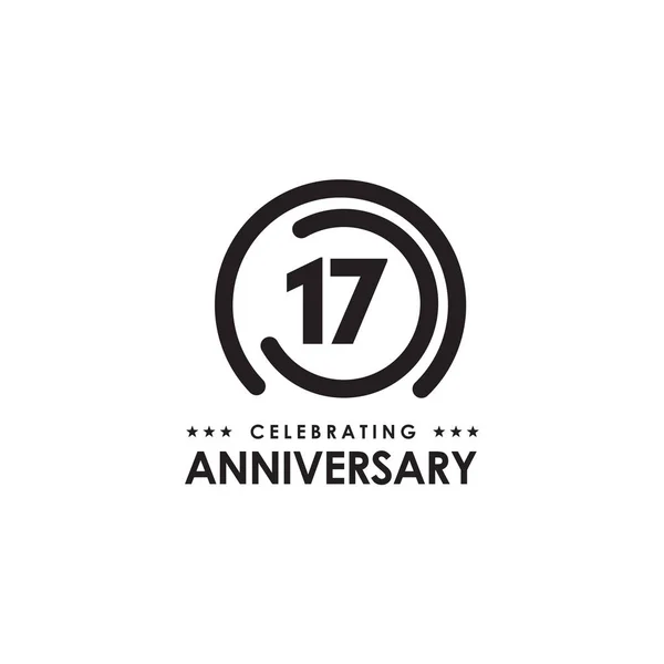 17th year celebrating anniversary emblem logo design — Stock Vector