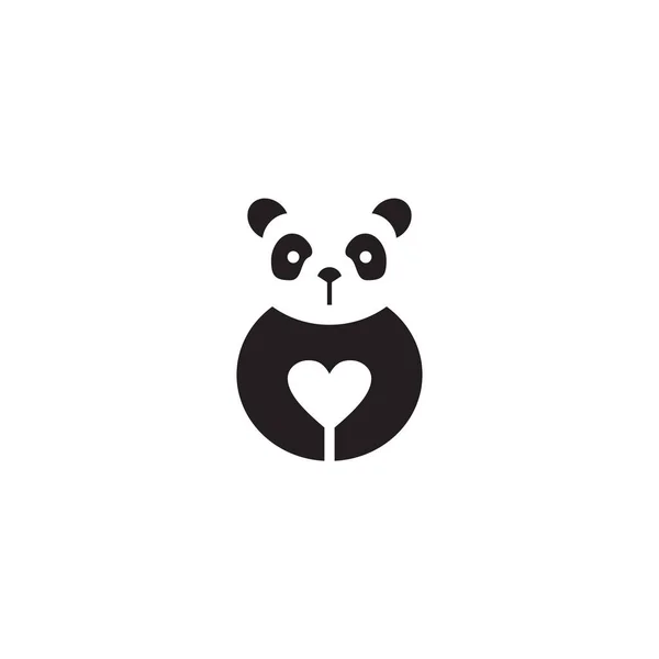 Panda simgesi logo tasarım şablonu — Stok Vektör