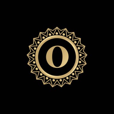 O harfi ilk simge logo tasarım şablonu