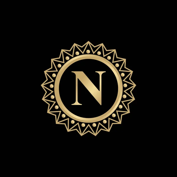 N Luxus Brief Logo Design Vektor-Vorlage — Stockvektor