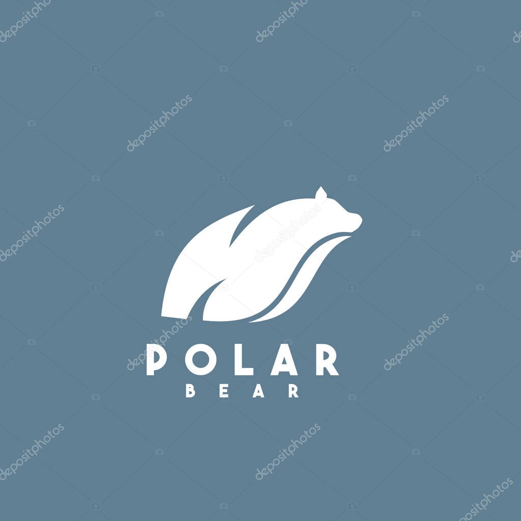Polar bear icon logo design vector template illustration