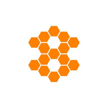 Bal peteği logo tasarımı ikon vektör illüstrasyon şablonu