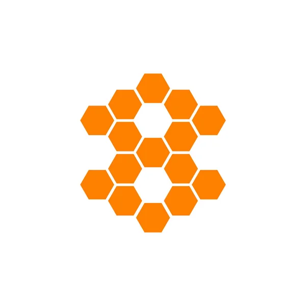 Honingraat Logo Ontwerp Icoon Vector Illustratie Template — Stockvector