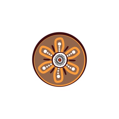 Aborjin sanat noktaları simge sembolü logo tasarımı illüstrasyon şablonu boyuyor