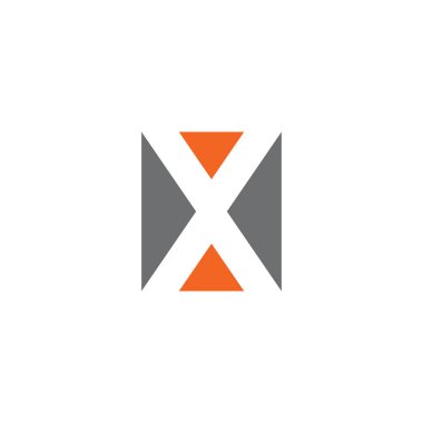 X harfi ilk simge logo tasarımı vektör illüstrasyon şablonu