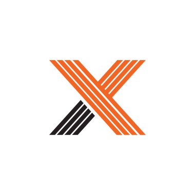 X harfi ilk simge logo tasarımı vektör illüstrasyon şablonu