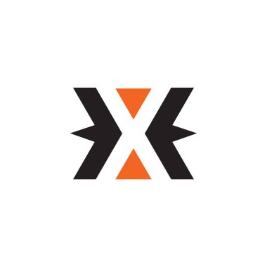 X harfi ilk simge logo tasarımı vektör illüstrasyon şablonu