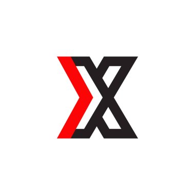 X harfi ilk simge logo tasarımı vektör illüstrasyon şablonu