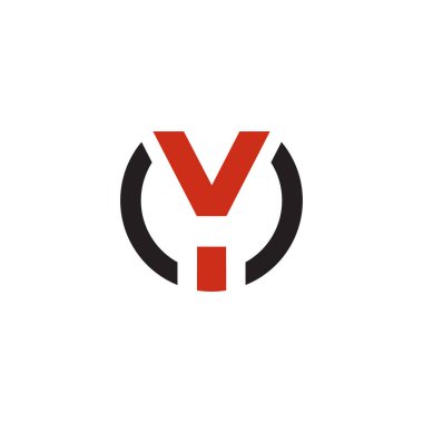 Y harfi ilk simge logo tasarımı vektör illüstrasyon şablonu