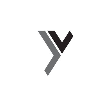 Y harfi ilk simge logo tasarımı vektör illüstrasyon şablonu