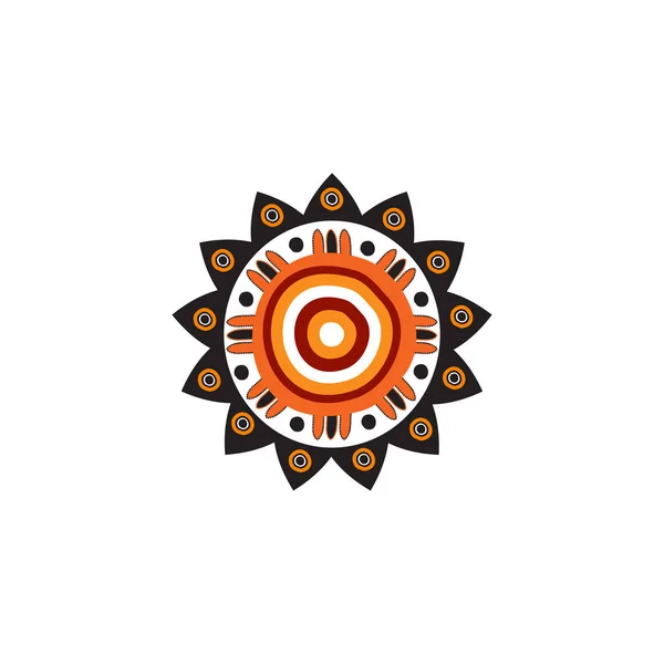 Pontos Arte Aborígines Pintura Ícone Símbolo Logotipo Design Vetor Ilustração — Vetor de Stock